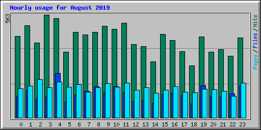 Hourly usage for August 2019